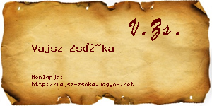 Vajsz Zsóka névjegykártya